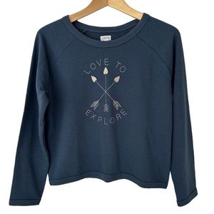 Gymboree Pullover Love To Explore Blue Gold Embroidery NWT Girls Size XL (14)